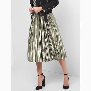 GAP Metallic Pleated Aline Midi Skirt [NWT]